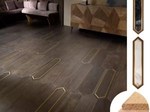 European Living Room Herringbone Hardwood Flooring – Elegant Parquet Design
