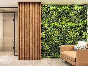 Green Plants Artificial Grass Wall with Flowers - Home Hedge and Vertical Green Plant Wall