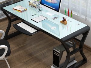 Simple desktop computer desk home bedroom game gaming table to learn desk tempered glass computer