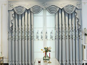 Light Luxury Snowy Embroidered Curtain – Elegant Winter-Inspired Design