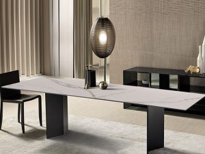 Italian Designer Rock Board Dining Table – Modern Minimalist Luxury for Villas and Homes