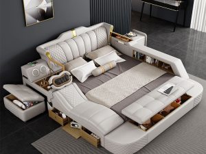 Light Luxury Multi-Function Massage Tatami Storage Leather Bed - Ultimate Comfort and Convenience